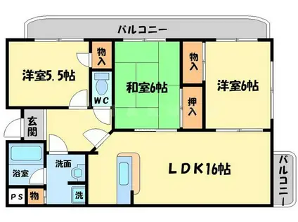 プルミエール春日丘(3LDK/1階)の間取り写真