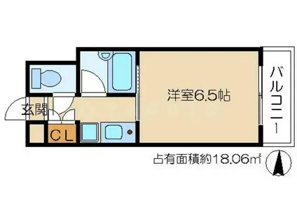 セレッソコート梅田東(1K/3階)の間取り写真