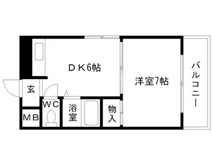 レディースマンションフジタ(1DK/4階)の間取り写真