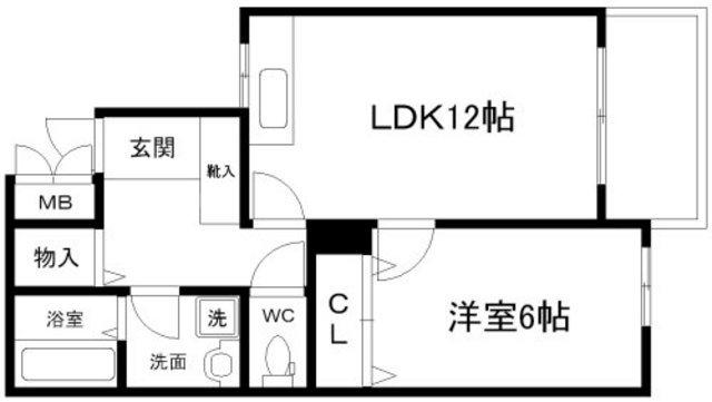 アクシス北大阪(1LDK/5階)の間取り写真