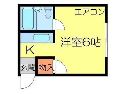 大虹荘(ワンルーム/1階)の間取り写真