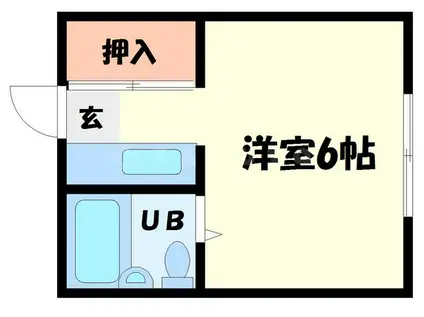 大虹荘(ワンルーム/1階)の間取り写真