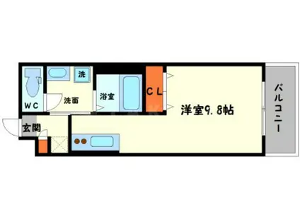 ショコラート(ワンルーム/4階)の間取り写真