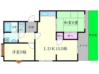 エクセル桃山(2LDK/2階)の間取り写真