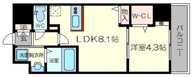 YOUSⅦ番館(1DK/7階)の間取り写真