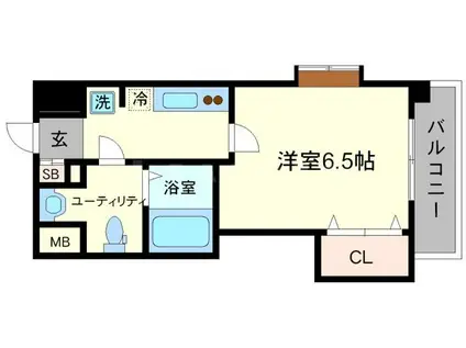 フレンシアノイエ東三国(1K/3階)の間取り写真