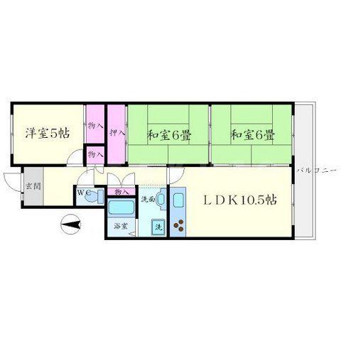 メゾンシャルマントI(2LDK/1階)の間取り写真