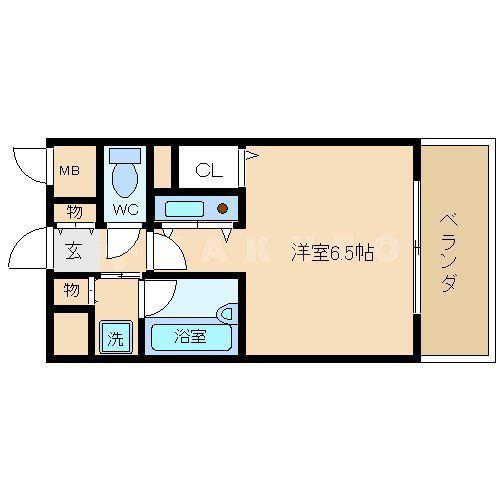 ダイアパレス新大阪宮原(1K/12階)の間取り写真