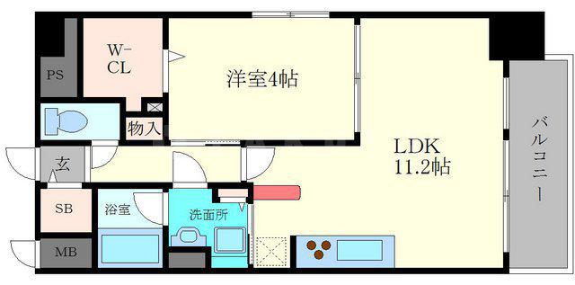 LUCIA新大阪(1LDK/4階)の間取り写真