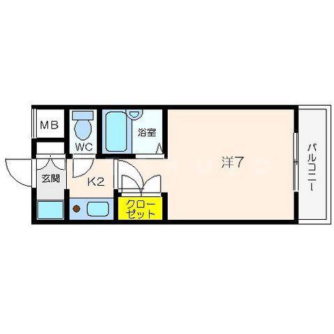 サントレノ箕面(1K/2階)の間取り写真