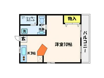清和荘(ワンルーム/1階)の間取り写真