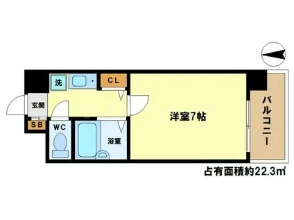 フォレスト106(1K/3階)の間取り写真