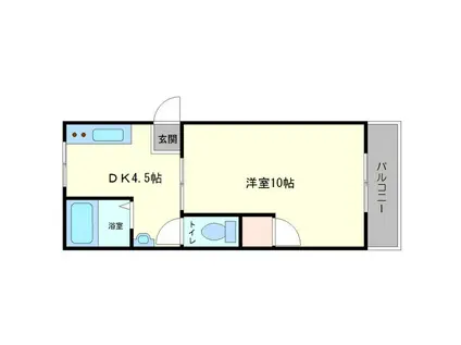 ラパンジール東三国(1DK/1階)の間取り写真