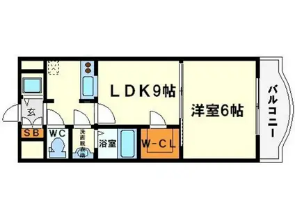 ノルデンタワー新大阪アネックスB棟(1LDK/2階)の間取り写真