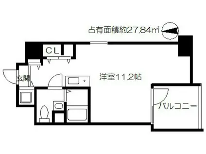 ISIS(ワンルーム/4階)の間取り写真