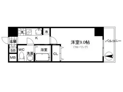 大学生協学生会館 センティール(1K/8階)の間取り写真