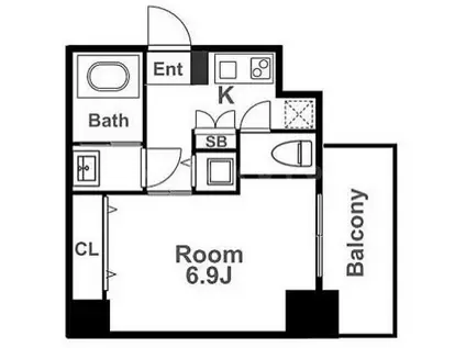 ウォークフォレスト御幸町(1K/4階)の間取り写真