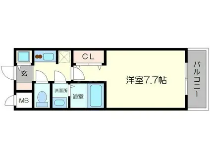 S-RESIDENCE三国ウエスト(1K/7階)の間取り写真