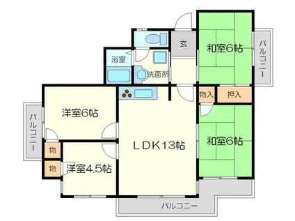 アビタグランデ(4LDK/4階)の間取り写真
