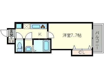 LUXE新大阪イースト1(1K/1階)の間取り写真