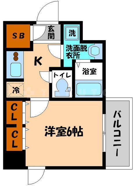LALA PLACE梅田東シエスタ(1K/6階)の間取り写真