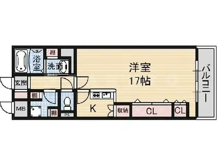 プリンスコート新高(1LDK/6階)の間取り写真