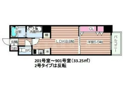 CIFI大阪天満(1LDK/6階)の間取り写真