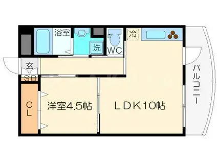 ドイマンション(1LDK/2階)の間取り写真