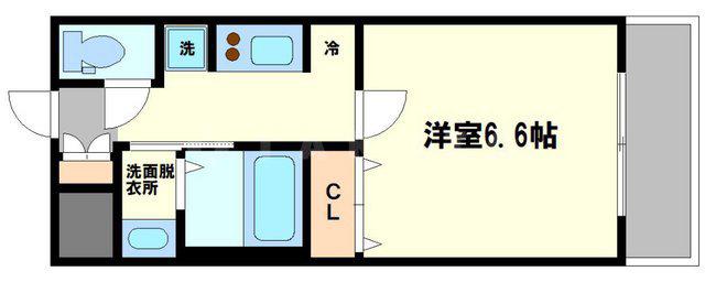 MID COURT HIGASHIMIKUNI(1K/5階)の間取り写真