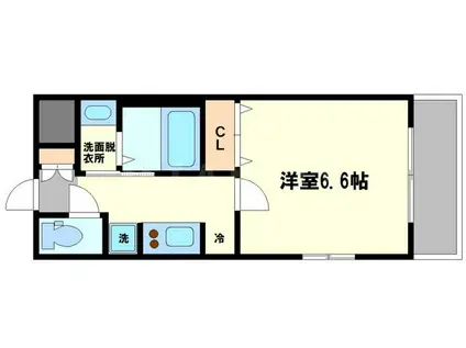 MID COURT HIGASHIMIKUNI(1K/9階)の間取り写真