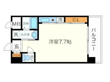 ヴェローノ新大阪北(ワンルーム/2階)の間取り写真