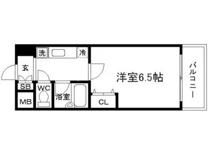 ローズコーポ新大阪9(1K/6階)の間取り写真