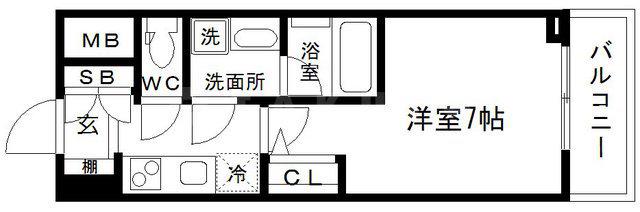 スプランディッドⅡ(1K/11階)の間取り写真