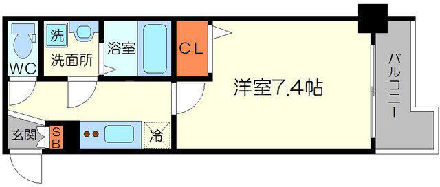 S-RESIDENCE新大阪ウエスト(1K/9階)の間取り写真