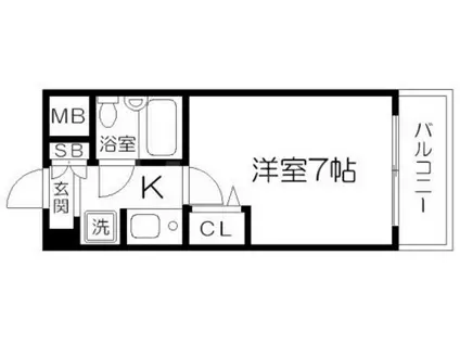 エスリード北大阪(1K/7階)の間取り写真