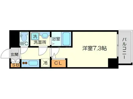 S-RESIDENCE新大阪ウエスト(1K/12階)の間取り写真
