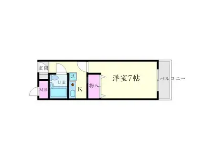 ロイヤルコート(1K/3階)の間取り写真