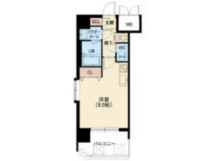 プレサンス神崎川ファインブレス(ワンルーム/5階)の間取り写真