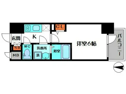 エスリード天六ラグジェ(1K/3階)の間取り写真