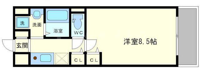 MPLAZA新大阪壱番館(1K/3階)の間取り写真