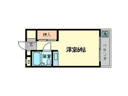 西川ハイツ(ワンルーム/3階)の間取り写真