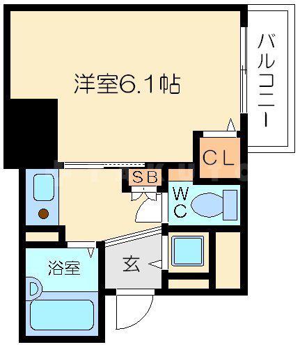 シティライフプレサンス新大阪(1K/9階)の間取り写真