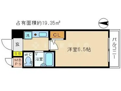 HOPECITY天神橋(1K/13階)の間取り写真