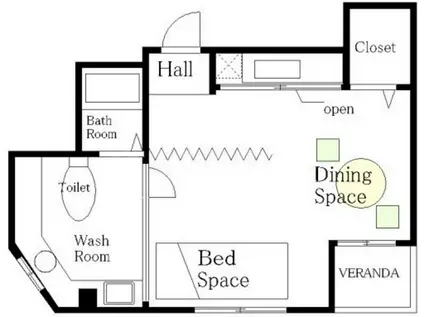 ベルグランデ新大阪(ワンルーム/2階)の間取り写真