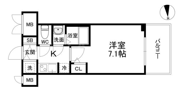 S-RESIDENCE天満GRACISエスレジデンス天満グ(1K/10階)の間取り写真