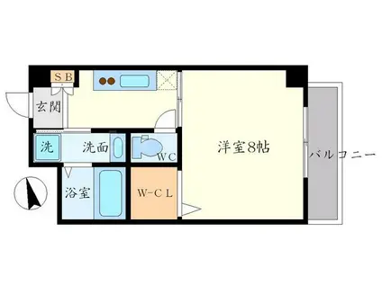 石塚アネックス(1K/3階)の間取り写真