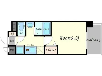 ララプレイス新大阪シエスタ(1K/12階)の間取り写真