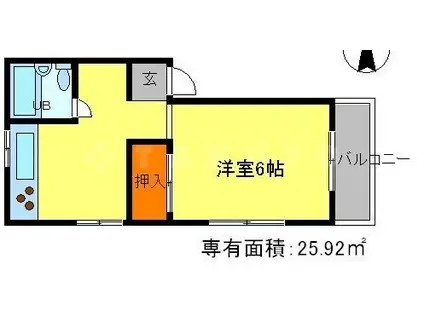 レオンコート2(1DK/4階)の間取り写真