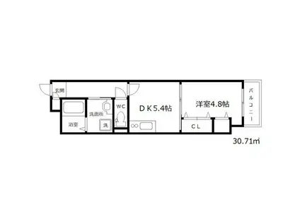 イーストヴィラ梅田(1DK/5階)の間取り写真