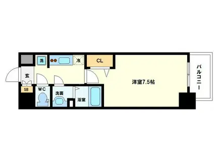 アドバンス大阪城北グレカーレ(1K/9階)の間取り写真